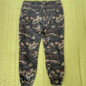 VIP Fatigue Cargo Jeans Pants W/elastic@waist, hem Stretch material 15/16 denim